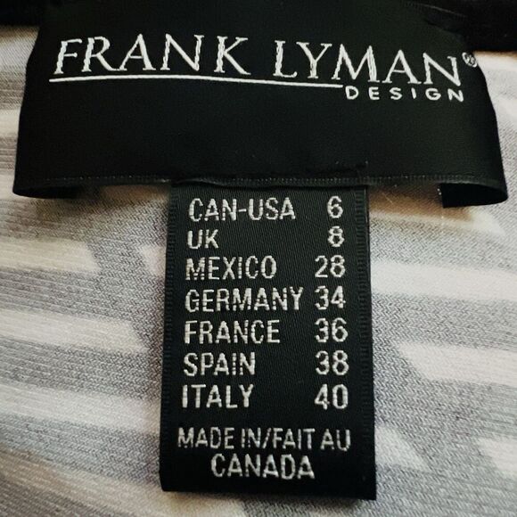 Frank Lyman Long Colorblock Maxi Dress Black & White Stretchy Comfy - Size 6 - Picture 8 of 8